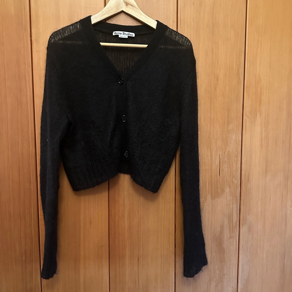 Acne Black V-Neck Knit Sweater